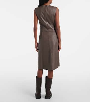 Robe midi en cuir | Joseph