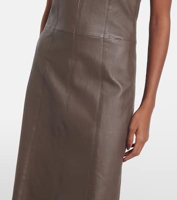 Robe midi en cuir | Joseph