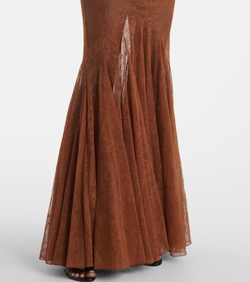 Robe longue en dentelle | David Koma