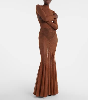 Robe longue en dentelle | David Koma