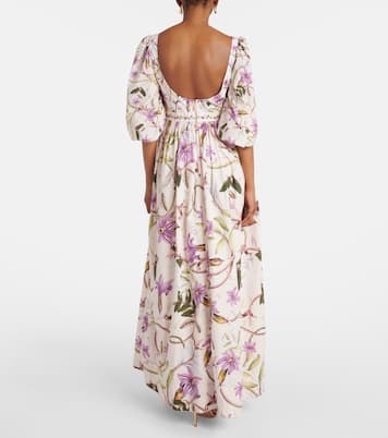 Abito lungo Viviane in cotone con stampa floreale | Agua by Agua Bendita