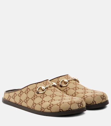Slippers GG mit Leder | Gucci