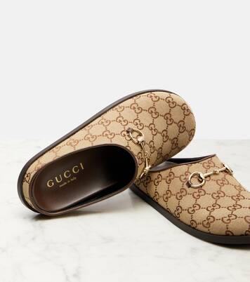 Slippers GG mit Leder | Gucci