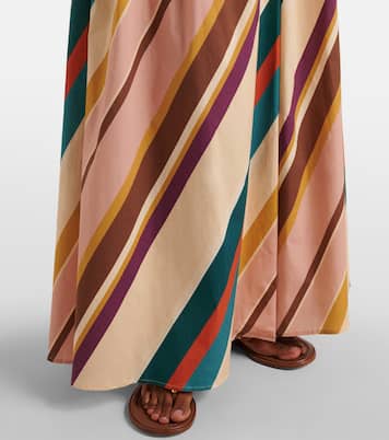 Falda larga en mezcla de algodón a rayas | Adriana Degreas