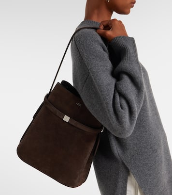 Bucket Bag Belted aus Veloursleder | Toteme