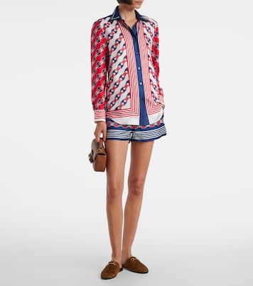 Slippers Horsebit GG aus Veloursleder | Gucci