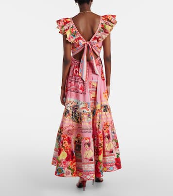 Collage Kingdom tiered cotton maxi dress | Camilla