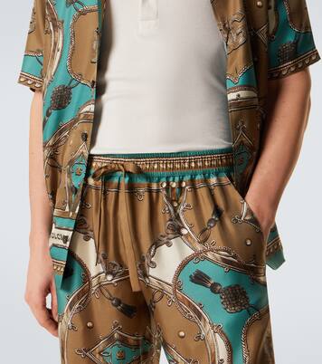 Shorts de sarga de seda estampados | Dolce&Gabbana