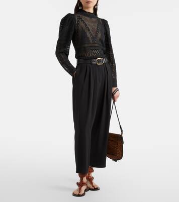 Weite High-Rise-Hose Janice aus Crêpe | Isabel Marant