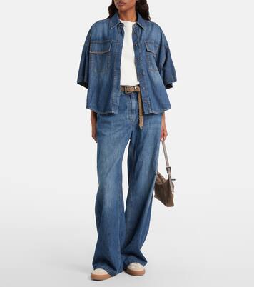 Baskets Monili à empiècements en daim | Brunello Cucinelli