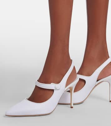 Camparisli 90 raffia slingback pumps | Manolo Blahnik
