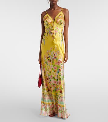 Printed silk charmeuse maxi dress | Camilla