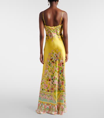 Printed silk charmeuse maxi dress | Camilla