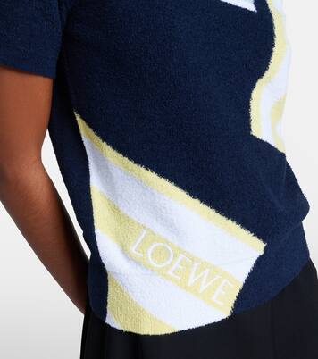 Pullover in bouclé di misto cotone con intarsio | Loewe