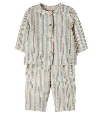 Baby Shelby cotton top and Arne cotton pants set | Wheat