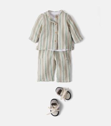 Baby Shelby cotton top and Arne cotton pants set | Wheat