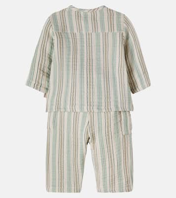 Baby Shelby cotton top and Arne cotton pants set | Wheat