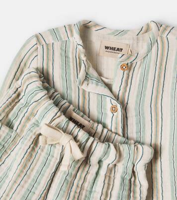 Baby Shelby cotton top and Arne cotton pants set | Wheat