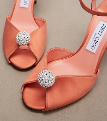 Verzierte Sandalen Sacora aus Satin | Jimmy Choo