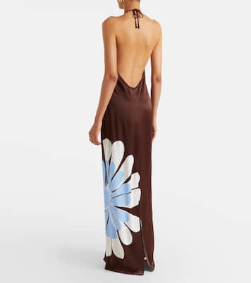 Agnes floral halterneck maxi dress | Cala de la Cruz