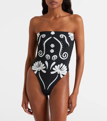 Lore printed strapless swimsuit | Cala de la Cruz