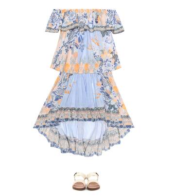 Jupe imprimée en coton à ornements | Camilla Kids