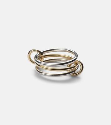 Solarium 18kt yellow gold and sterling silver linked rings | Spinelli Kilcollin