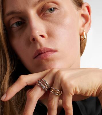 Solarium 18kt yellow gold and sterling silver linked rings | Spinelli Kilcollin