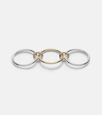 Solarium 18kt yellow gold and sterling silver linked rings | Spinelli Kilcollin