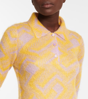 马海毛混纺Polo衫式毛衣 | Prada