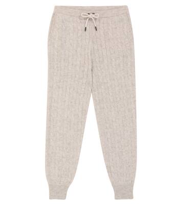 Metallic cable-knit sweatpants | Brunello Cucinelli Kids