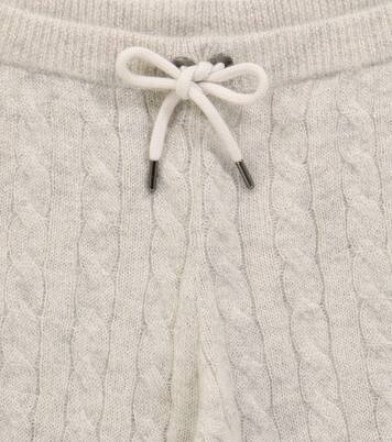 Metallic cable-knit sweatpants | Brunello Cucinelli Kids