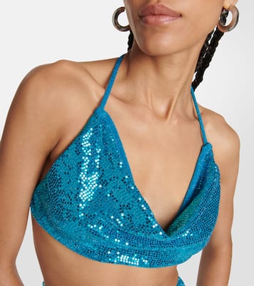 Sequined halterneck bralette | Dodo Bar Or