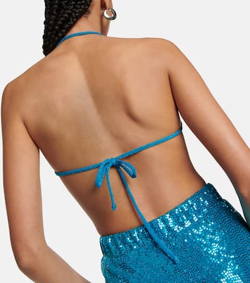 Sequined halterneck bralette | Dodo Bar Or