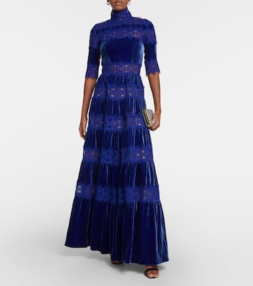 Robe Lissie aus Spitze und Samt | Costarellos