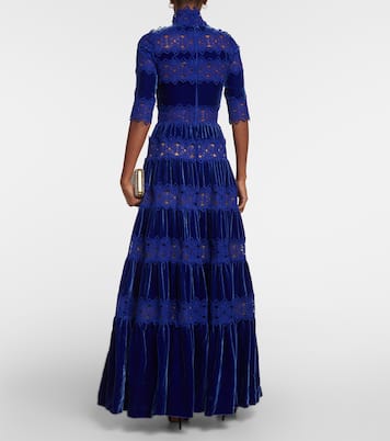 Robe Lissie aus Spitze und Samt | Costarellos