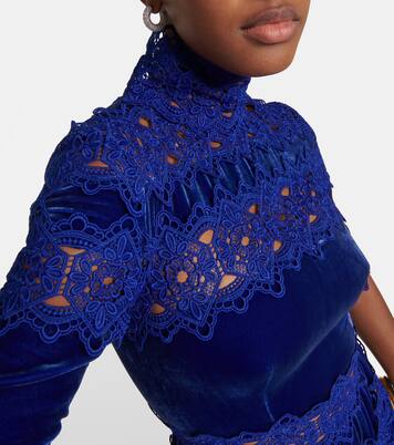 Robe Lissie aus Spitze und Samt | Costarellos