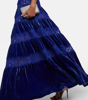 Robe Lissie aus Spitze und Samt | Costarellos