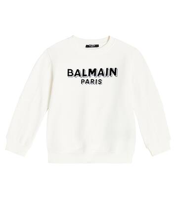 Logo cotton jersey sweatshirt | Balmain Kids