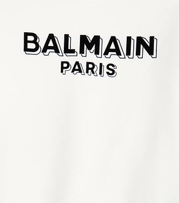 Logo cotton jersey sweatshirt | Balmain Kids