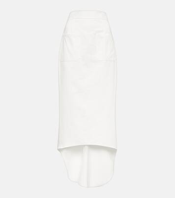Falda midi de algodón asimétrica | Prada