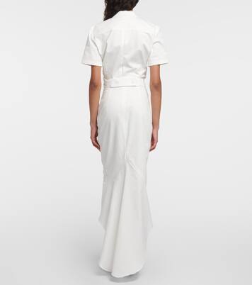 Falda midi de algodón asimétrica | Prada