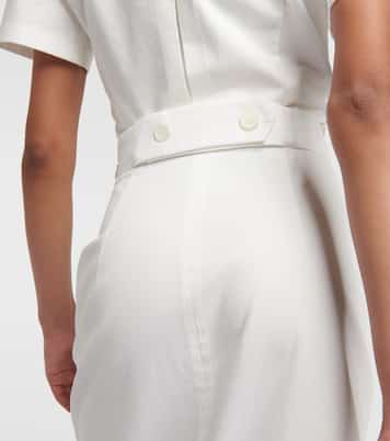 Falda midi de algodón asimétrica | Prada