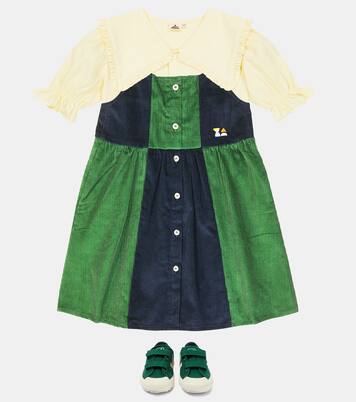 Patchwork cotton corduroy dress | Bobo Choses