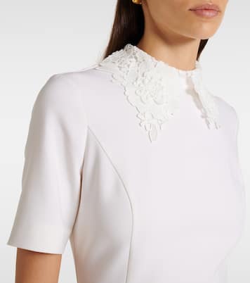 Midikleid aus einem Wollgemisch mit Spitze | Oscar de la Renta