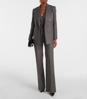 Pantalones bootcut de sarga de lana | Tom Ford