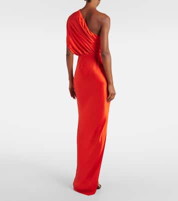 Robe longue asymétrique en satin de soie | The Sei