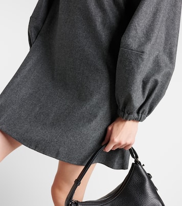 Balloon-sleeve flannel minidress | Brunello Cucinelli