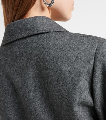 Balloon-sleeve flannel minidress | Brunello Cucinelli