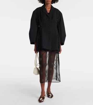 Embellished calf hair ballet flats | Simone Rocha